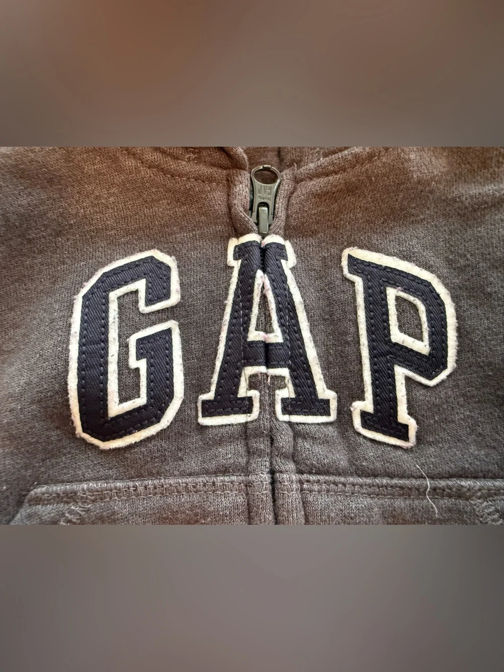 GAP Charcoal Gray Logo Zip Hoodie